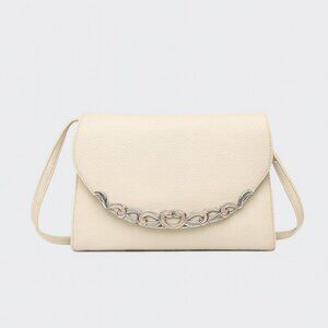 Brighton Leather Kira Organizer Crossbody Ivory Preowned
